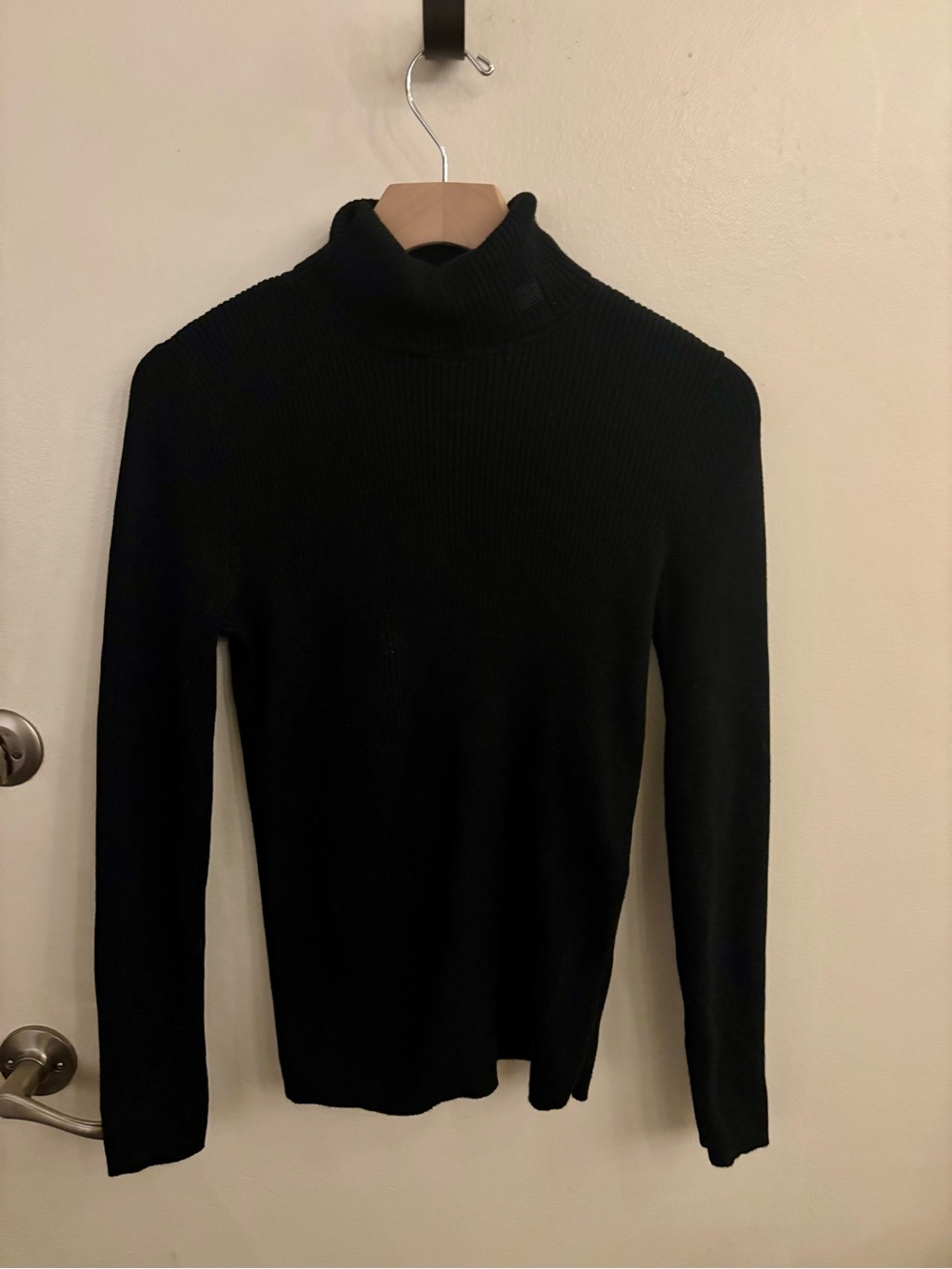 Vintage Ralph Lauren Black Turtleneck Sweater - Classic Rib Knit